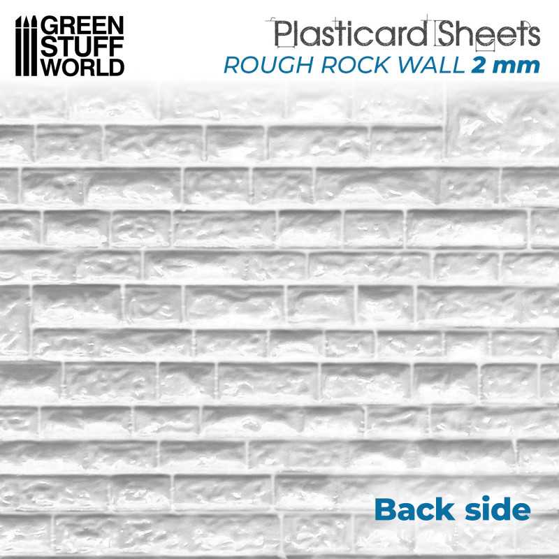 Green Stuff World: Textured Styrene Plasticard Sheet - Rock Wall Rough