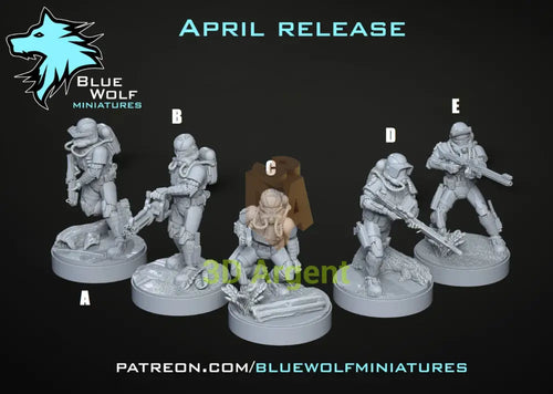 Lagoon Trooper Specialists Star Wars Legion 3D Printed Resin BlueWolf Miniatures