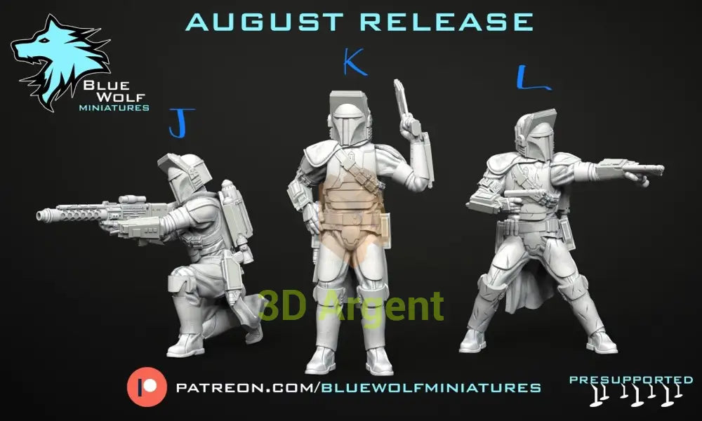 Mandalorians 15 poses - Star Wars Legion 3D Printed Resin BlueWolf Miniatures