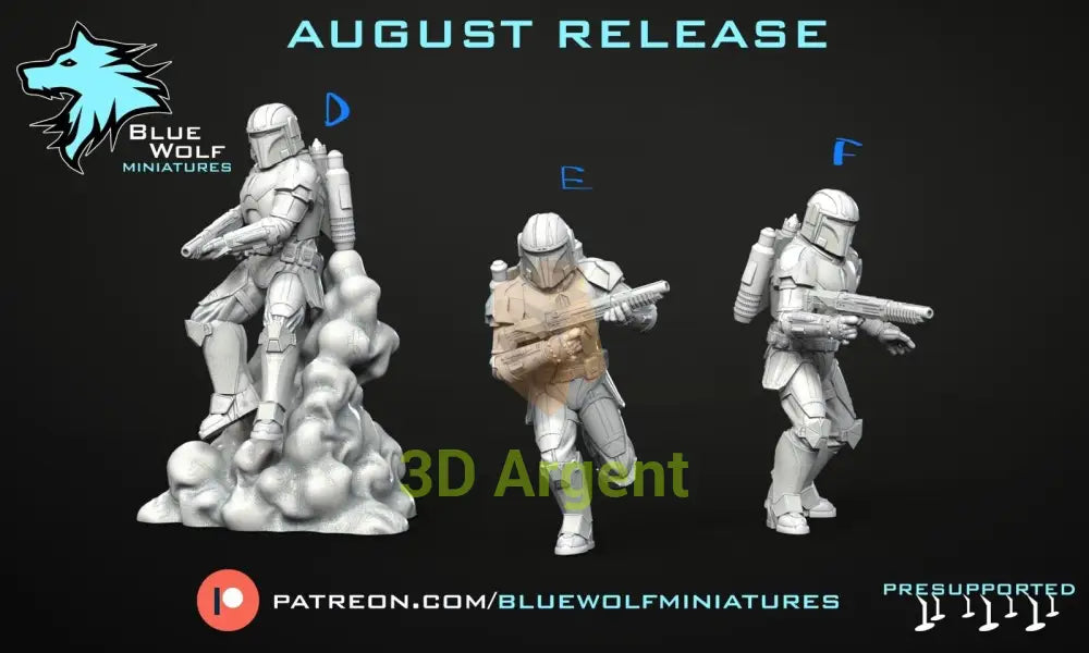 Mandalorians 15 poses - Star Wars Legion 3D Printed Resin BlueWolf Miniatures