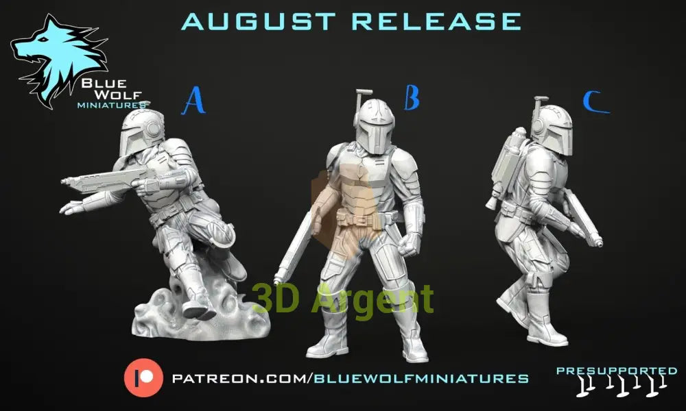Mandalorians 15 poses - Star Wars Legion 3D Printed Resin BlueWolf Miniatures