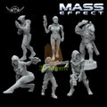 Mass Effect Miniatures Set | 6 Characters | Legion Scale | 3D Printed Resin