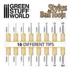Green Stuff World: Stylus Ball Sculpting Tool Set - 8pc