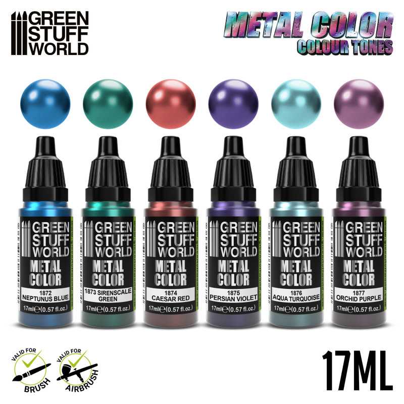 Green Stuff World Metallic Paints Set - Colours