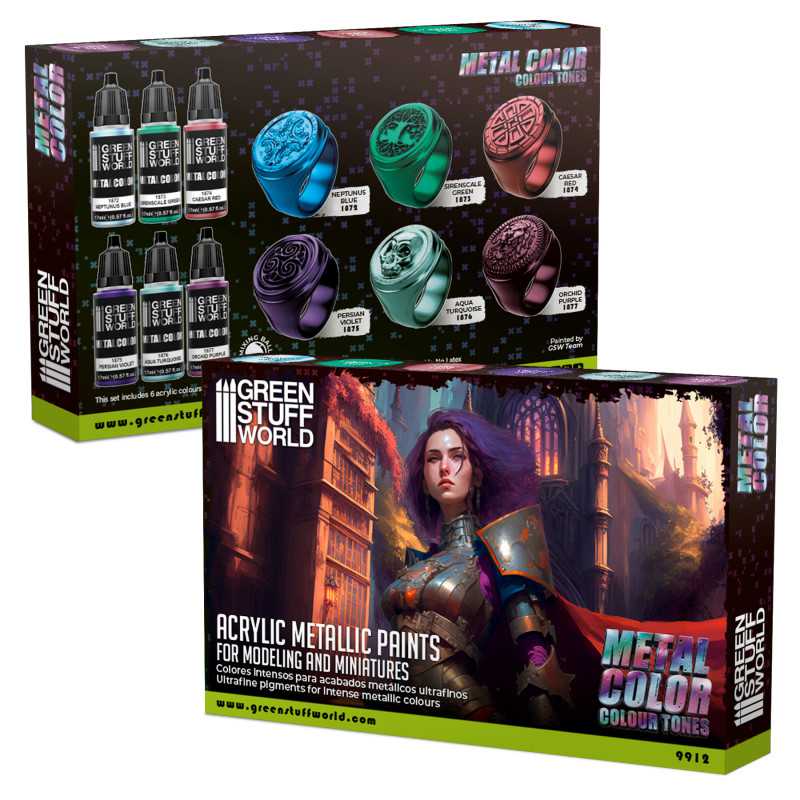 Green Stuff World Metallic Paints Set - Colours