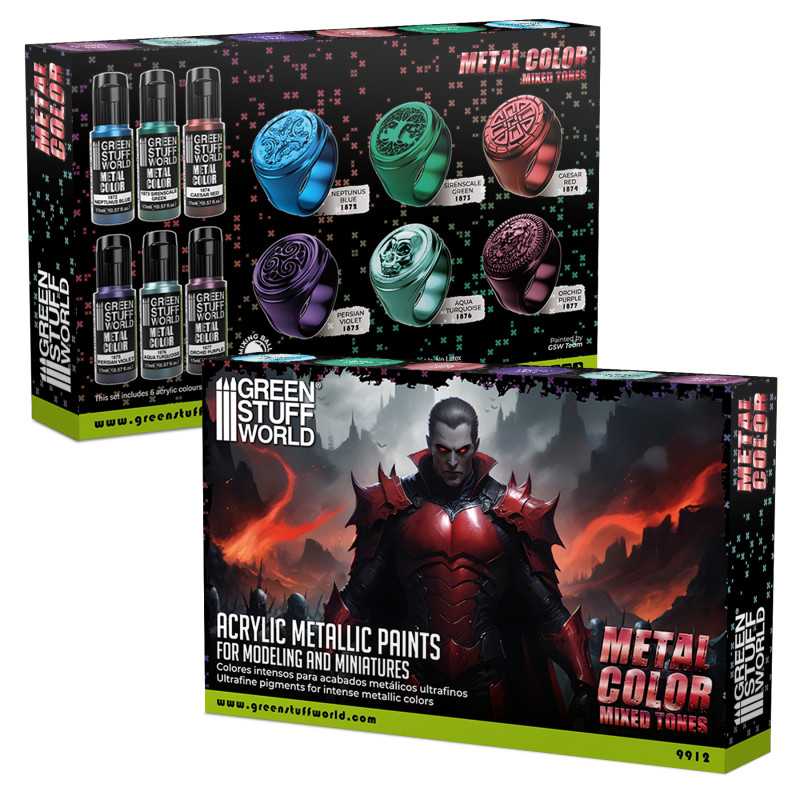 Green Stuff World Metallic Paints Set - Colours