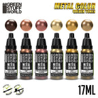 Green Stuff World Metallic Paints Set - Metal Color Golden Tones