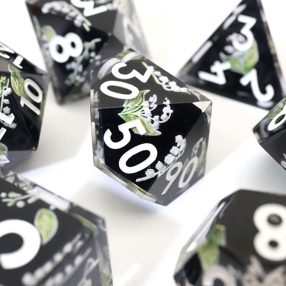 Midnight Moondrop | Art Core Dice| 7 Piece Set