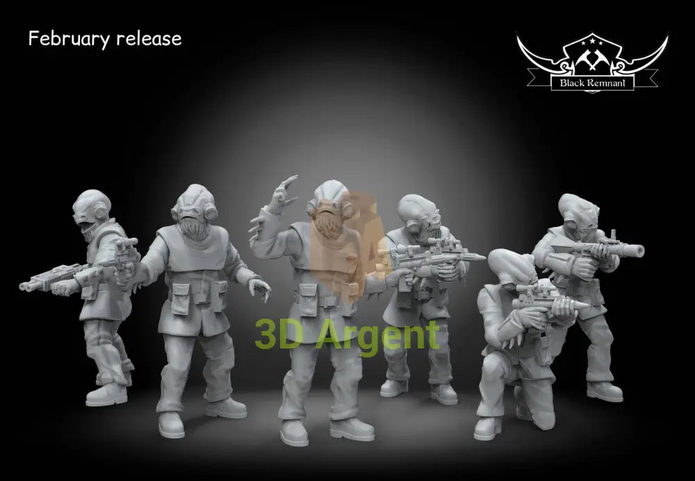 Mon Calamari Fleet Troopers Star Wars Legion compatible 3D PrintResin Miniatures