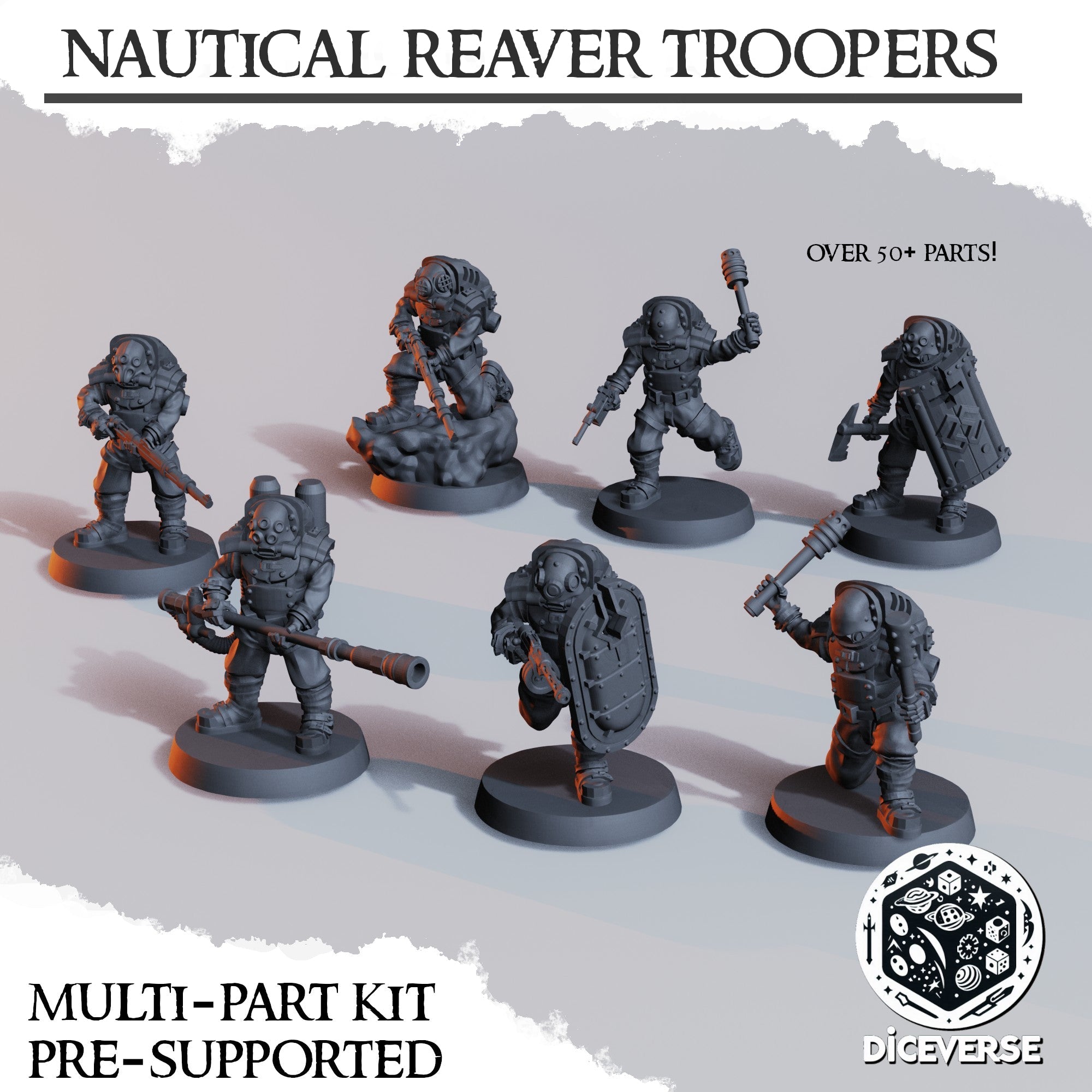 Nautical Reaver Trooper Miniatures | Trench Grimdark | Diceverse