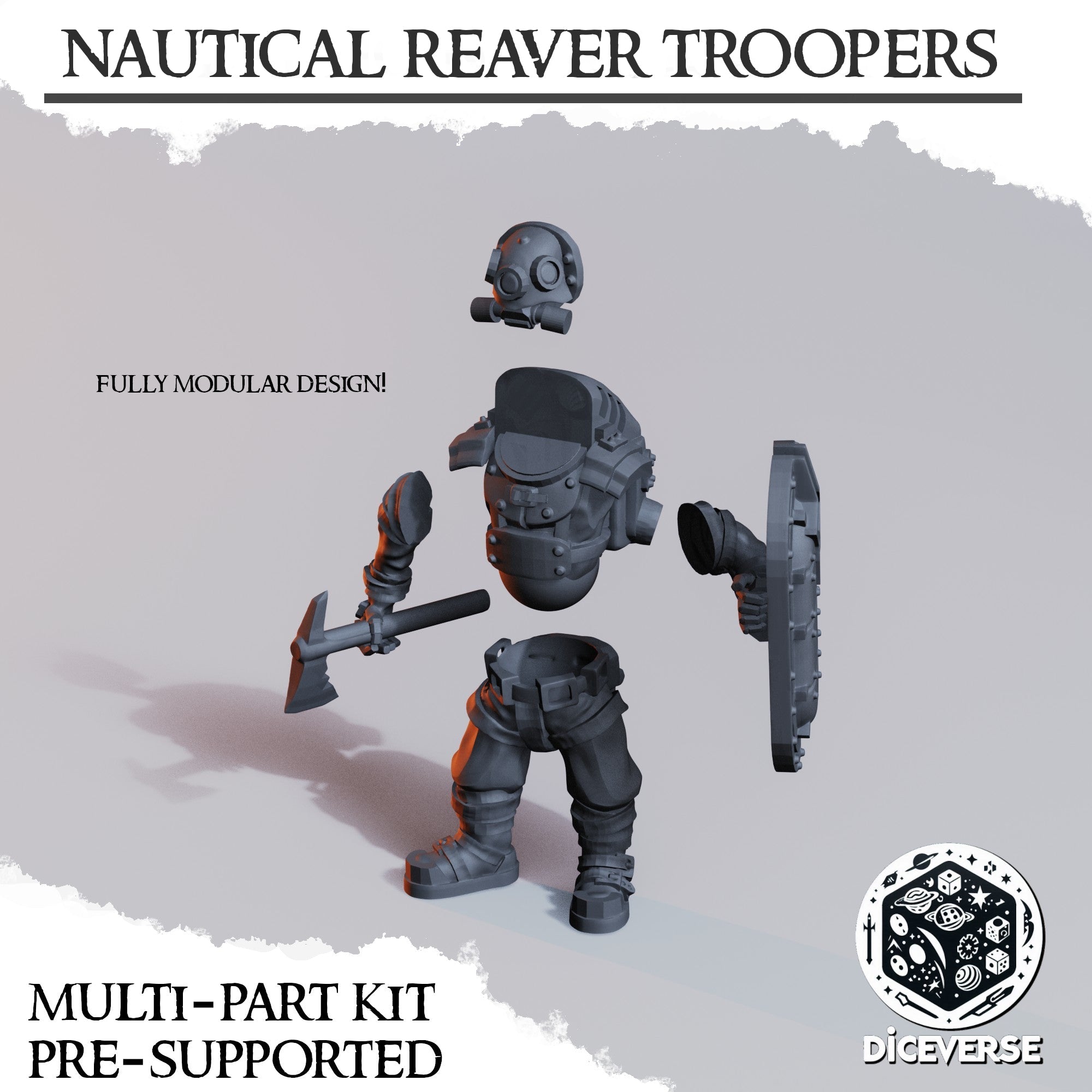 Nautical Reaver Trooper Miniatures | Trench Grimdark | Diceverse
