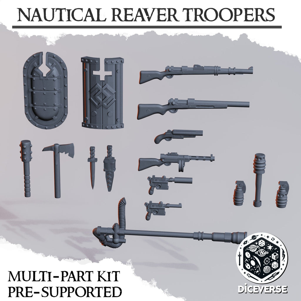 Nautical Reaver Trooper Miniatures | Trench Grimdark | Diceverse