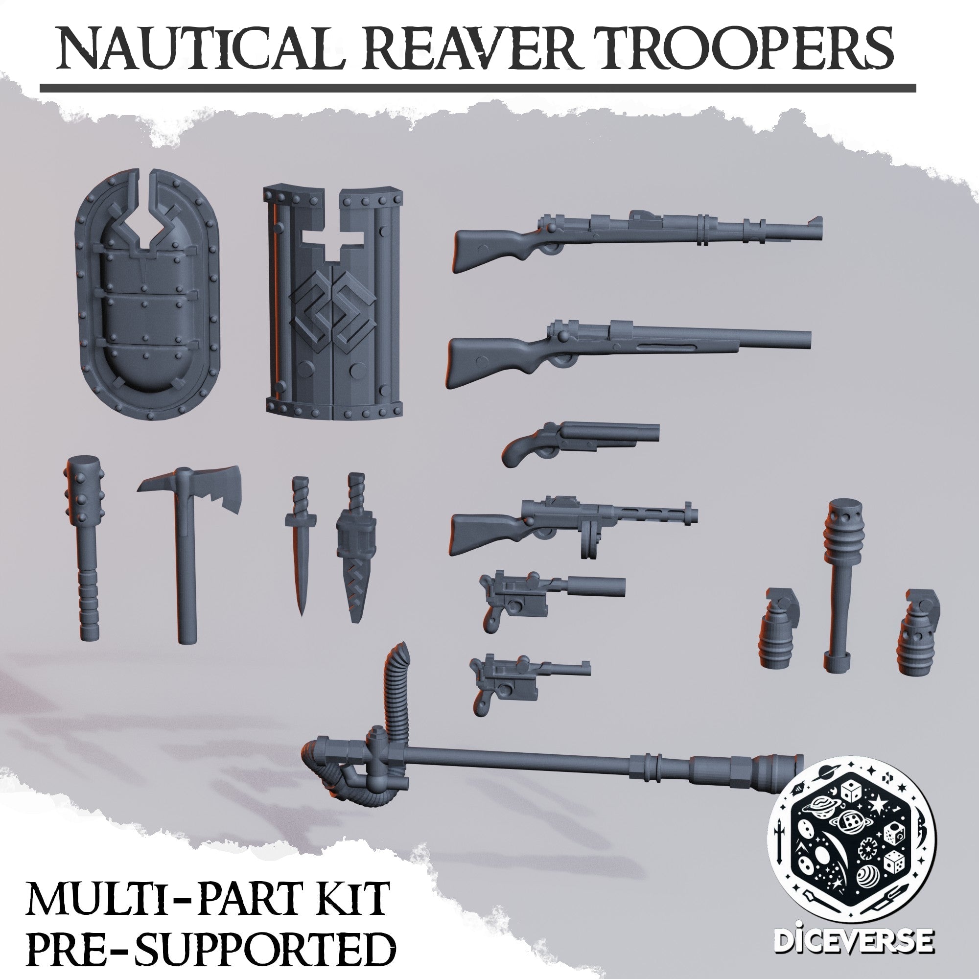 Nautical Reaver Trooper Miniatures | Trench Grimdark | Diceverse