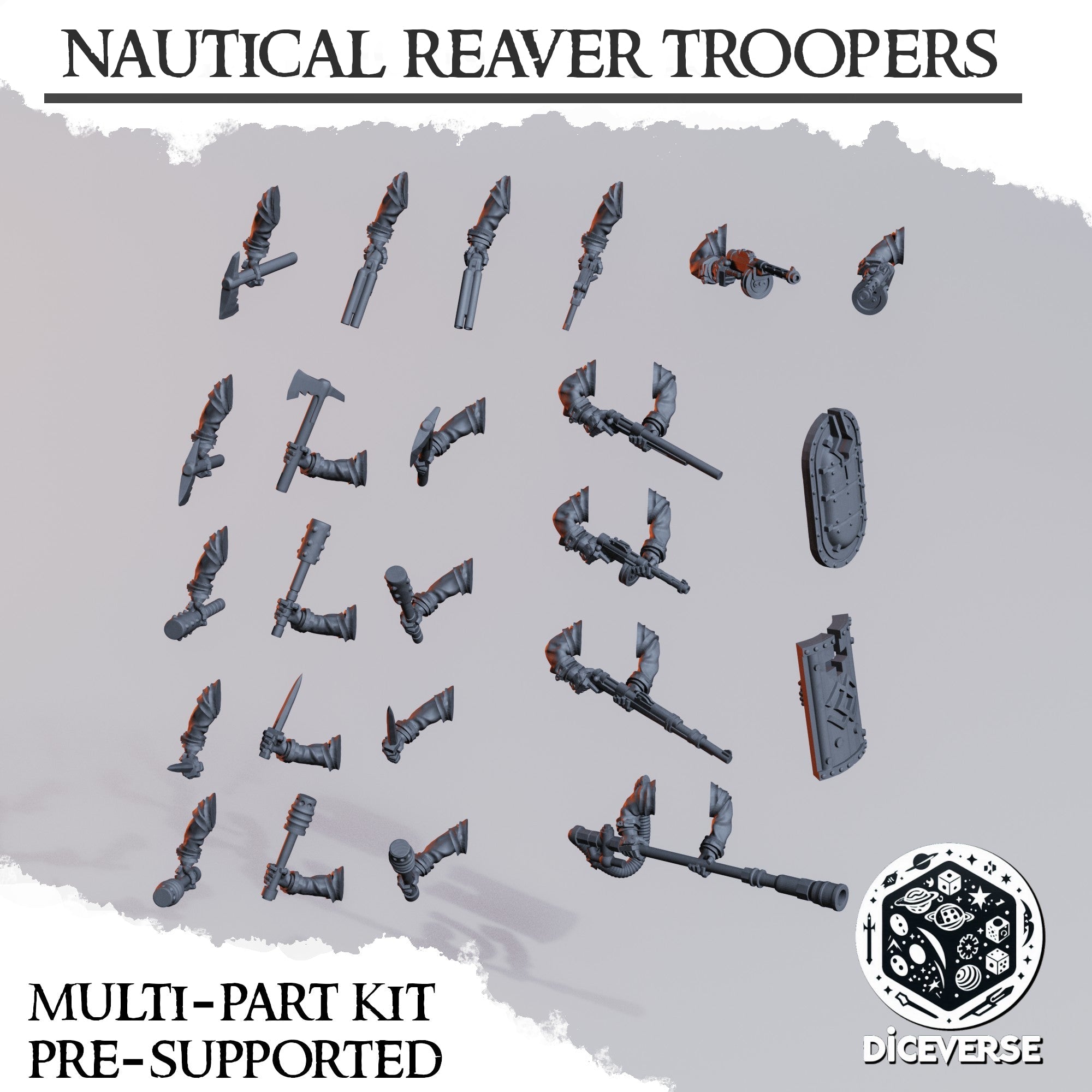 Nautical Reaver Trooper Miniatures | Trench Grimdark | Diceverse