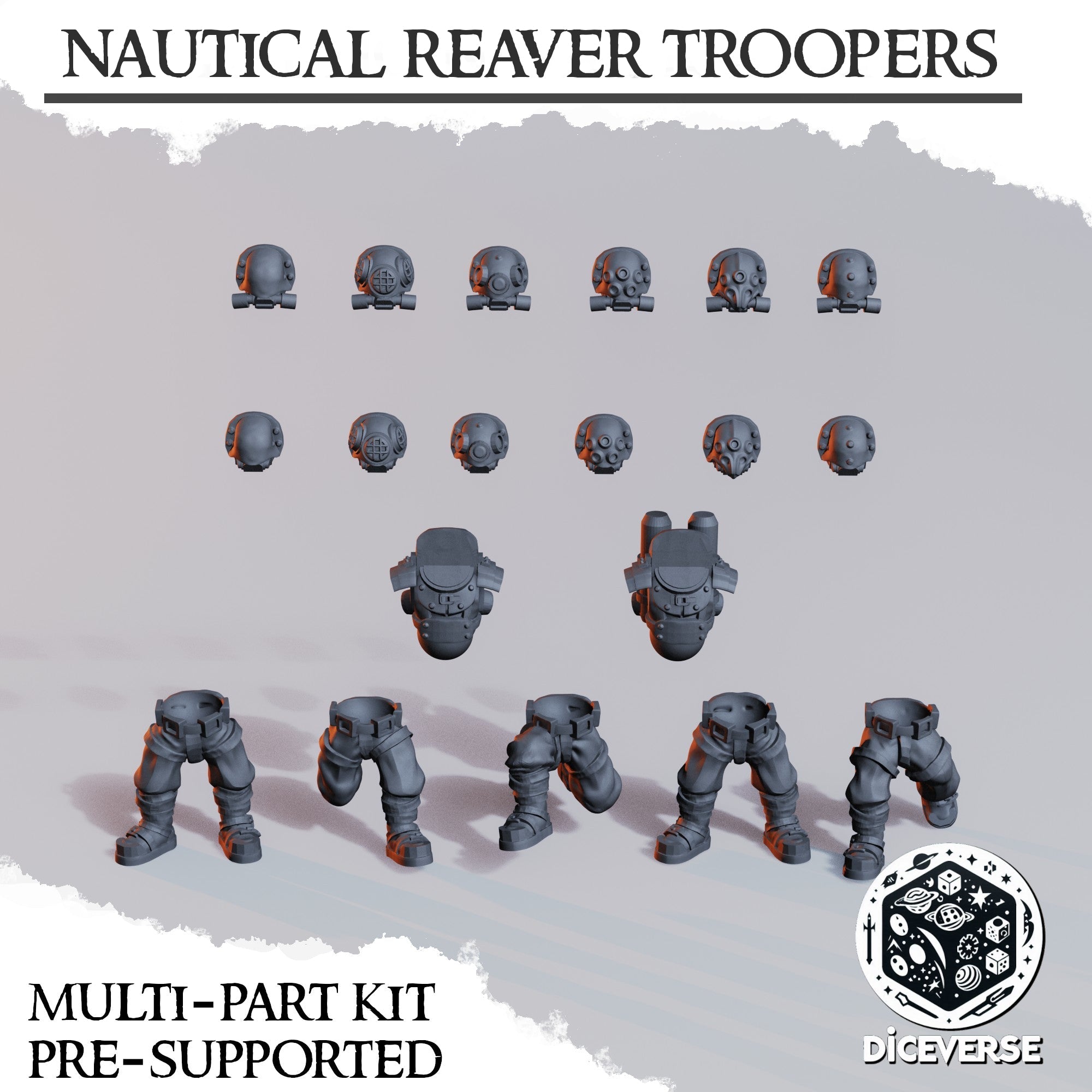 Nautical Reaver Trooper Miniatures | Trench Grimdark | Diceverse