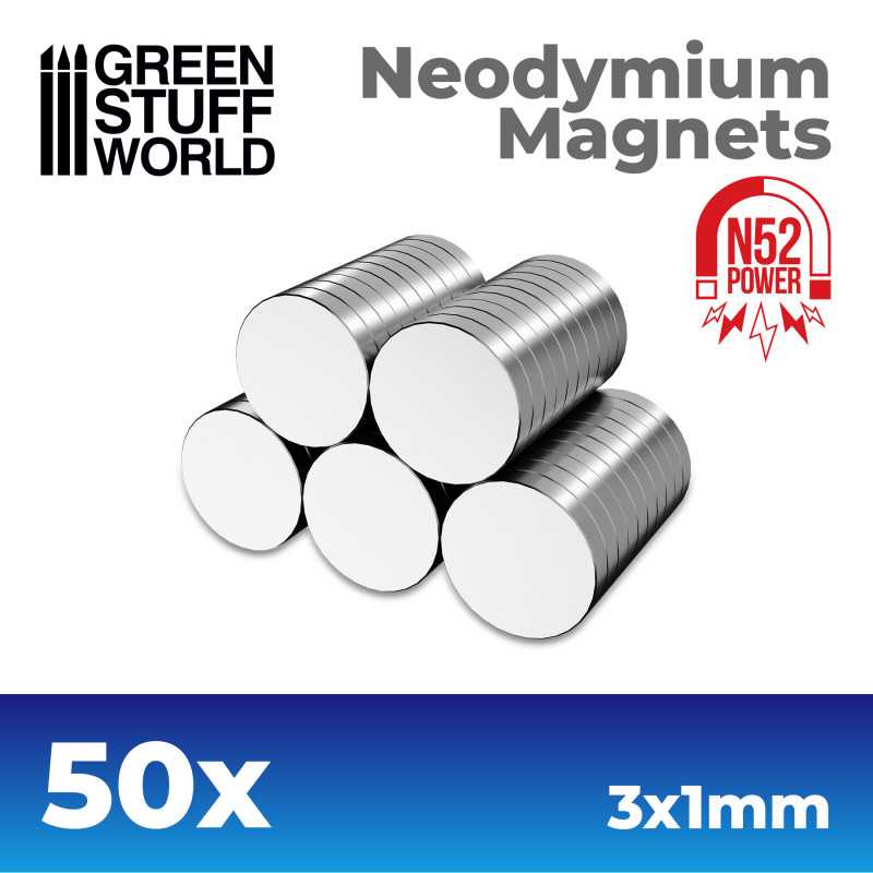 Green Stuff World: Neodymium Disc Magnets (N52) - 50pc