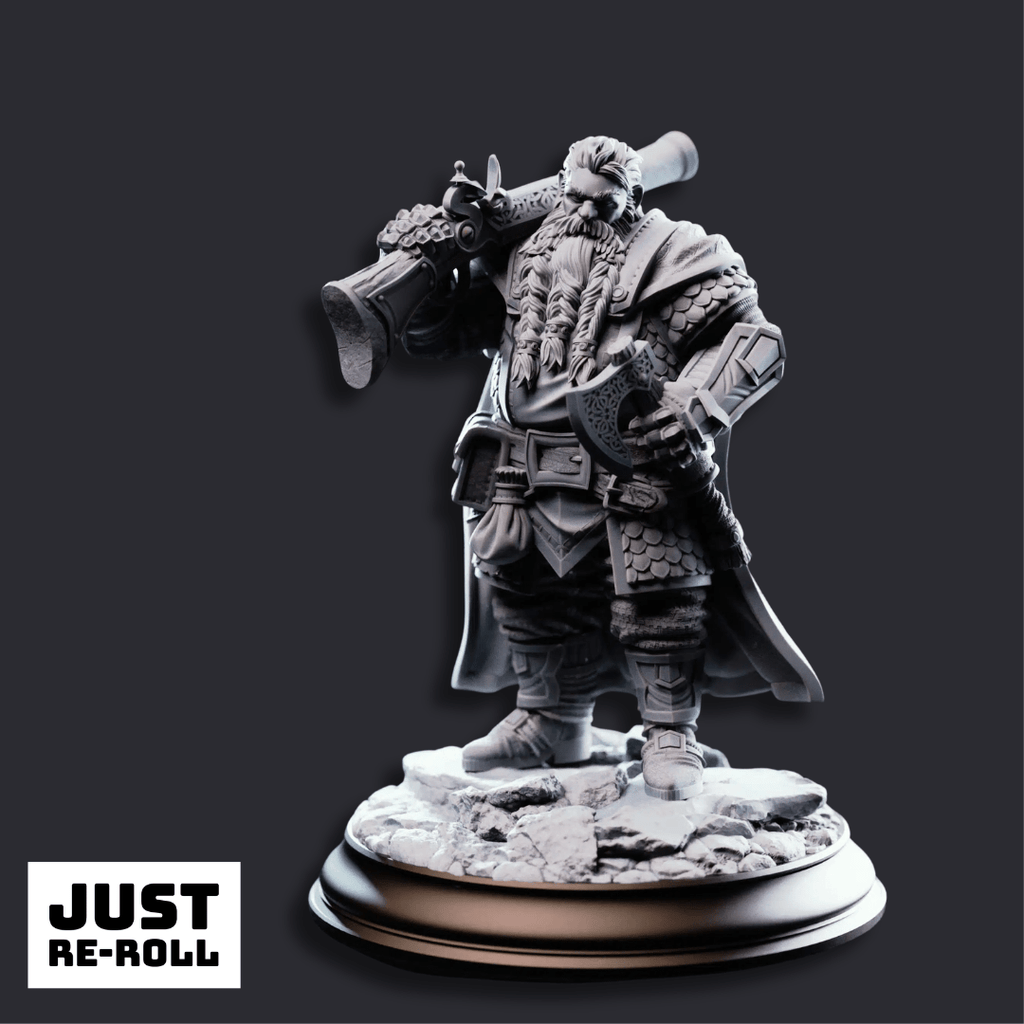 Nilyerg Sureshot Dwarven Marksman - 3D Printed Gunslinger Character Miniature