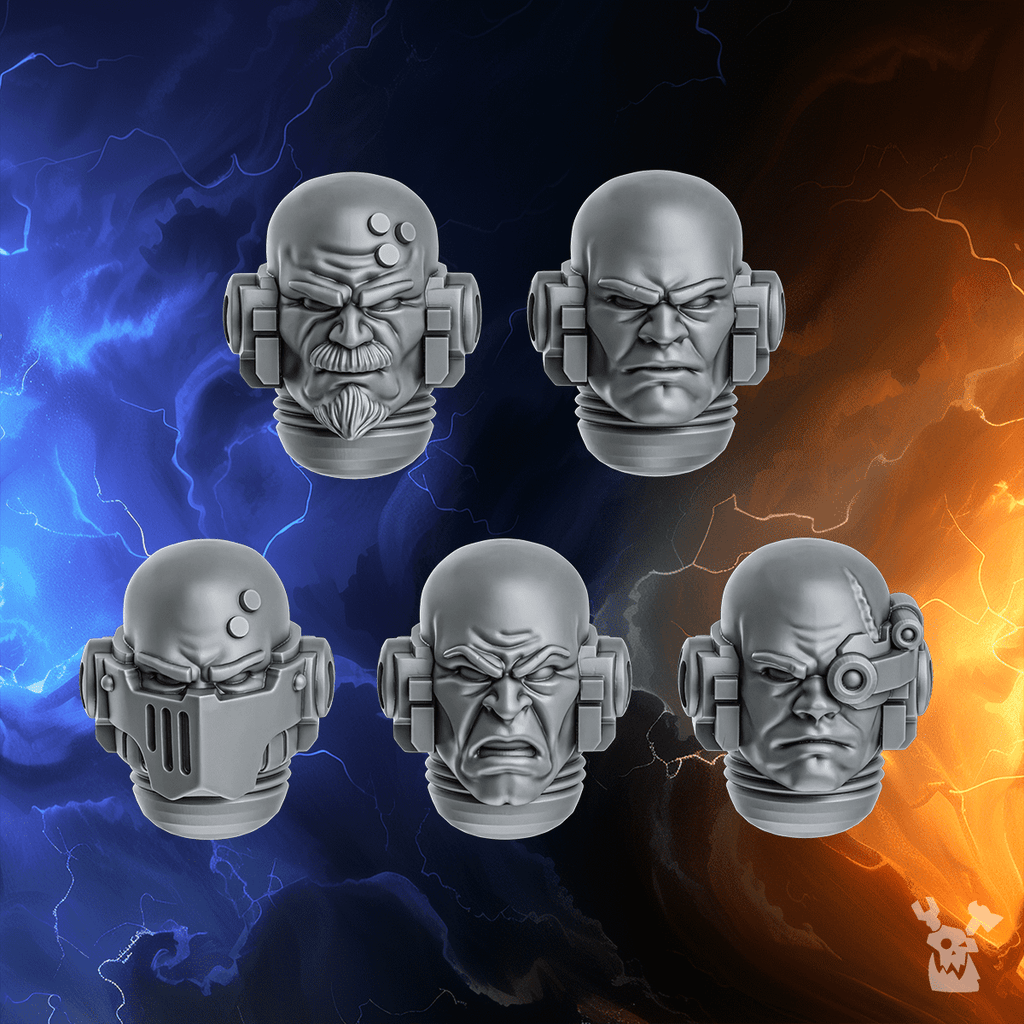Space Warrior Heads Pack | DakkaDakka | Sci-Fi Grimdark Wargaming Miniature 28mm 32mm