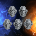Space Warrior Heads Pack | DakkaDakka | Sci-Fi Grimdark Wargaming Miniature 28mm 32mm
