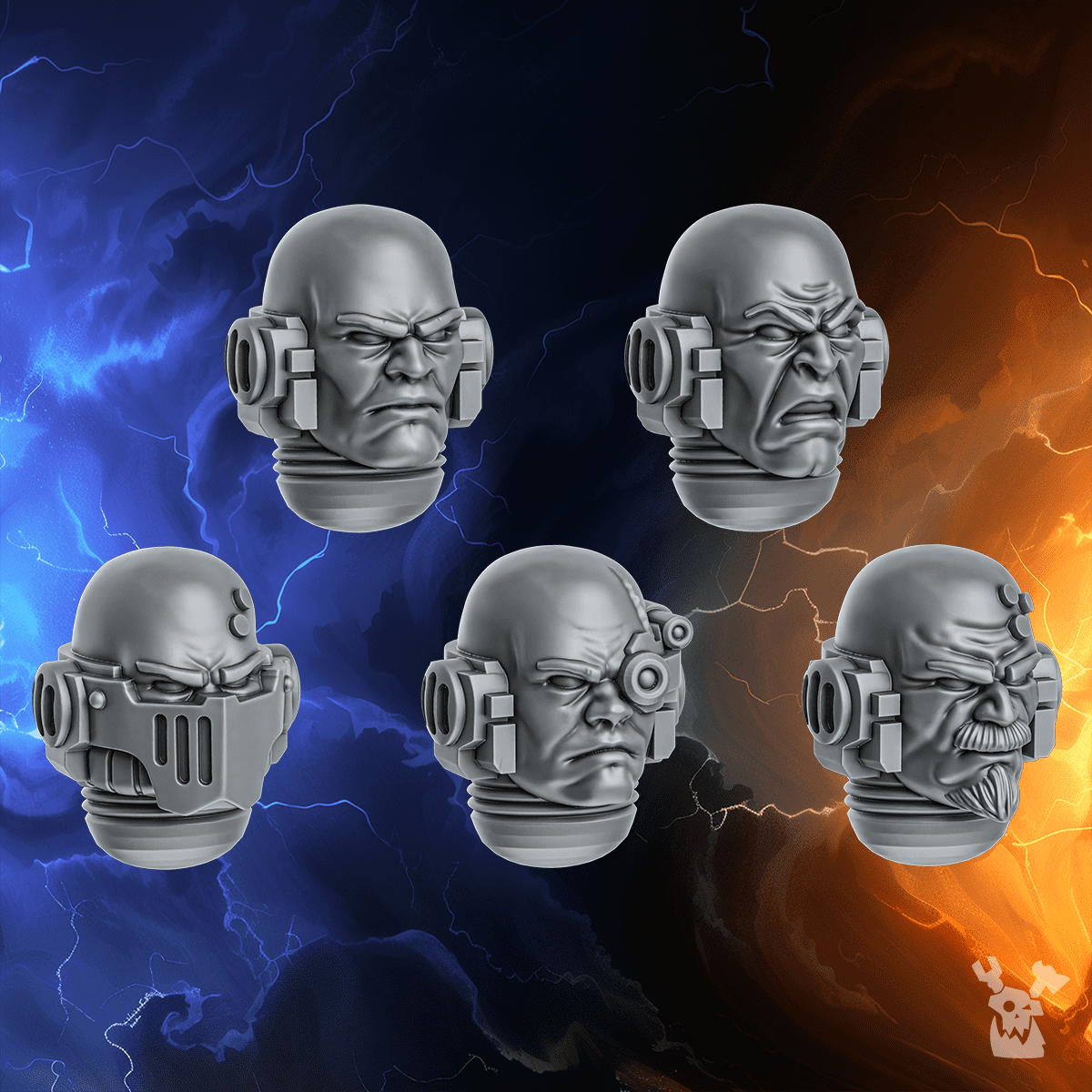 Space Warrior Heads Pack | DakkaDakka | Sci-Fi Grimdark Wargaming Miniature 28mm 32mm