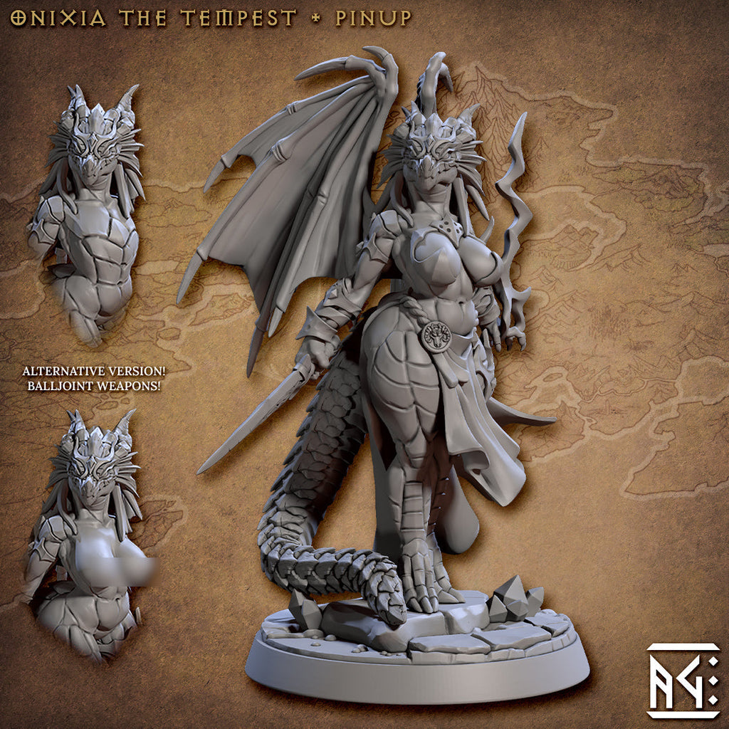 Onixia Pin-Up | Draconian Scourge | Fantasy D&D Miniature | Artisan Guild