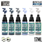 Green Stuff World Opaque Paint Set - Cold Colours