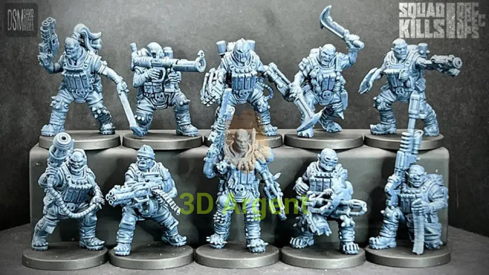 Orc Spec Ops Miniatures Sci Fi 28mm Heroic Scale Resin Figures 3D Printed