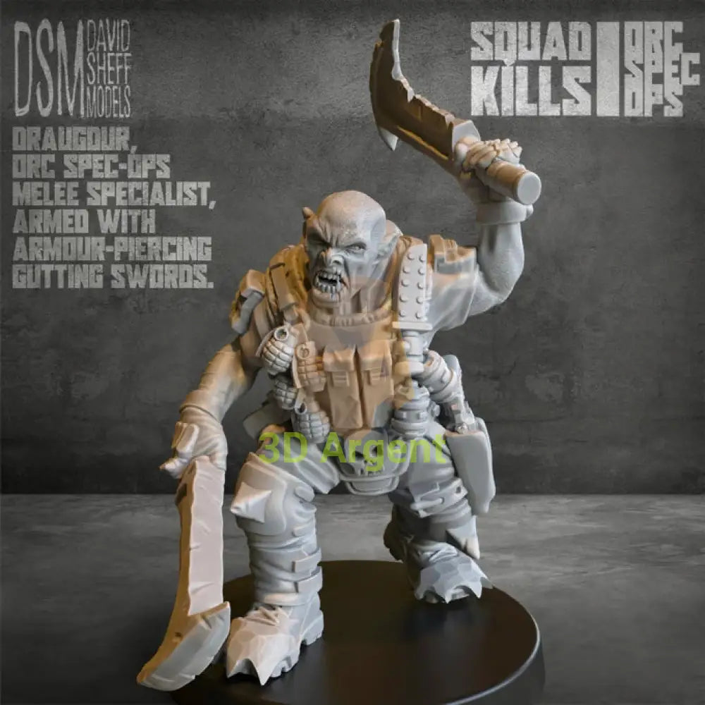 Orc Spec Ops Miniatures Sci Fi 28mm Heroic Scale Resin Figures 3D Printed
