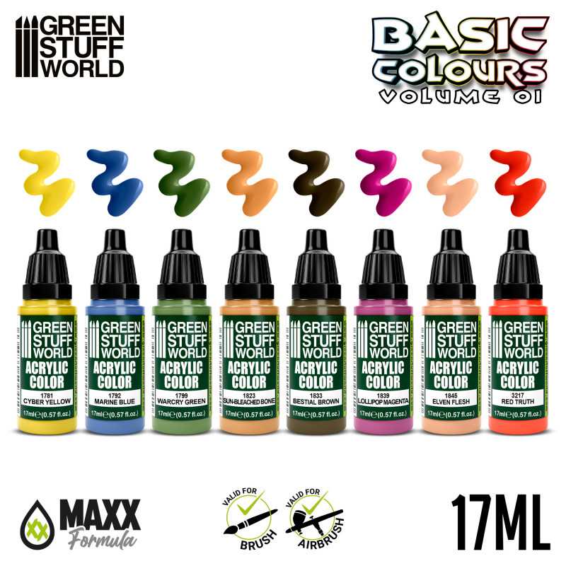 Green Stuff World Paint Set - Basics 01