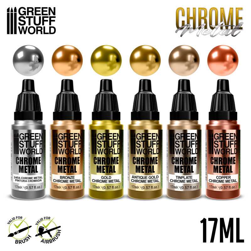 Green Stuff World Paint Set - Chrome Metal