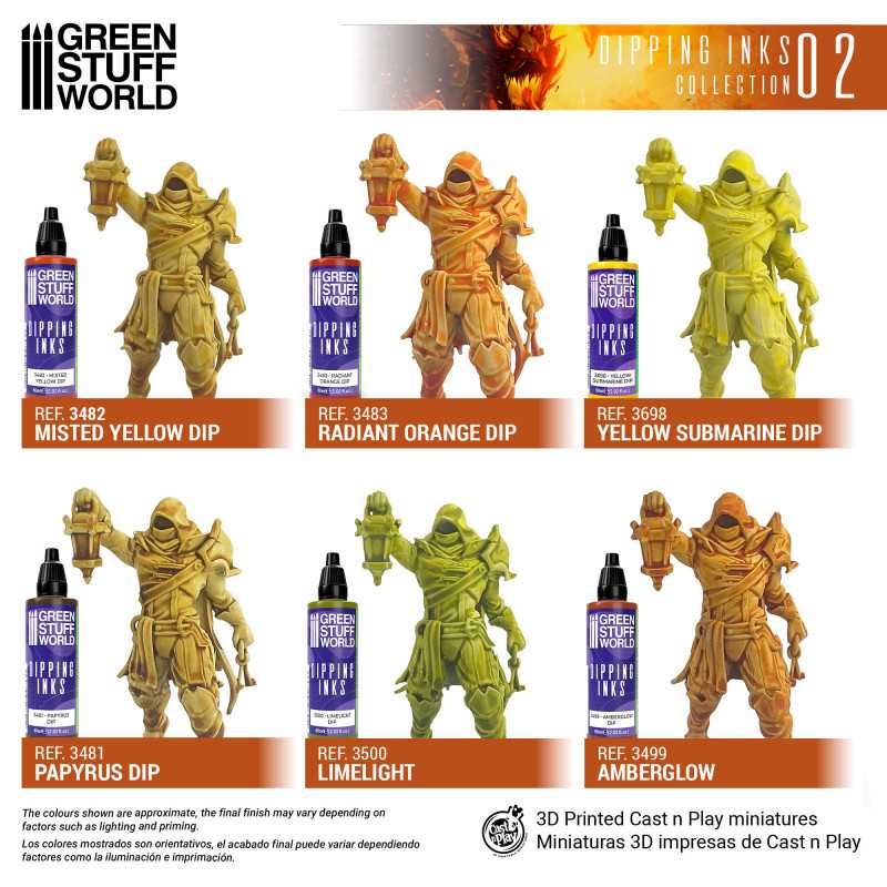 Green Stuff World Paint Set - Dipping collection 02 (Orange/Yellow)