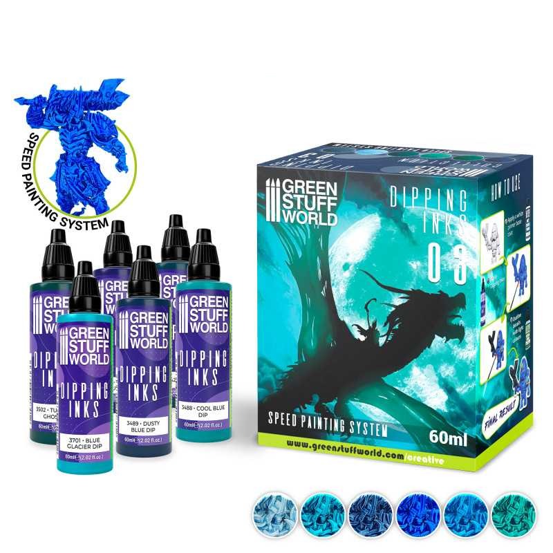 Green Stuff World Paint Set - Dipping collection 03 (Blue/Turquoise)