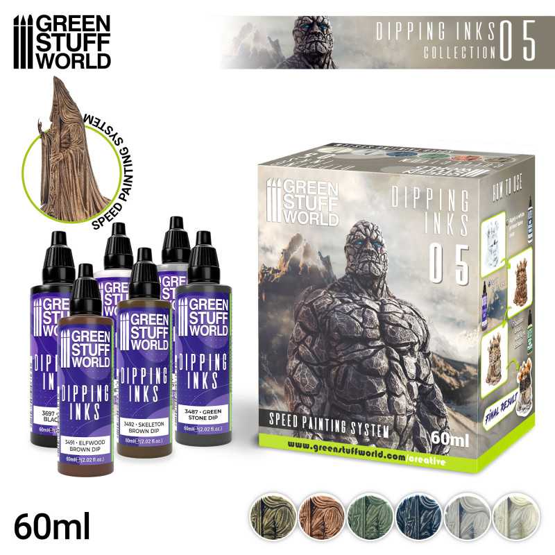 Green Stuff World Paint Set - Dipping collection 05 (Brown/Stone)