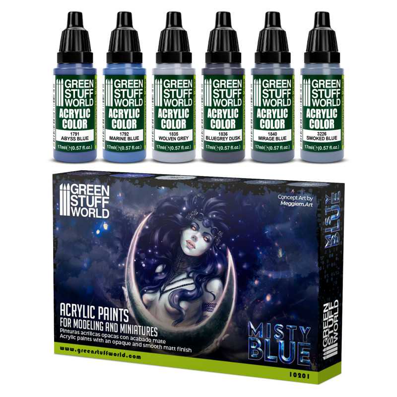Green Stuff World Paint Set - Misty Blue