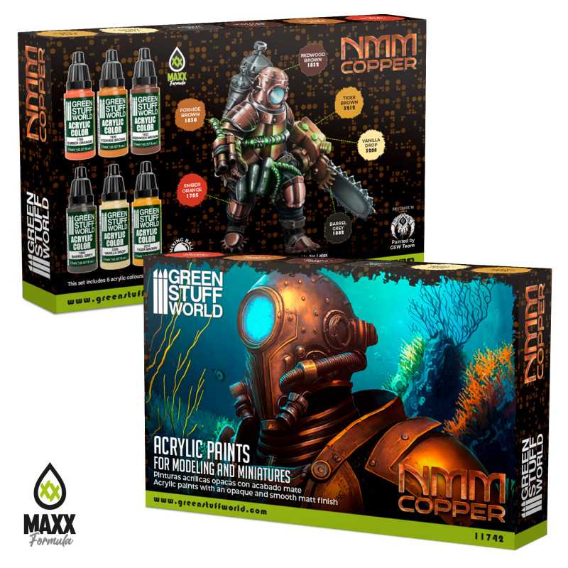 Green Stuff World Paint Set - NMM Copper