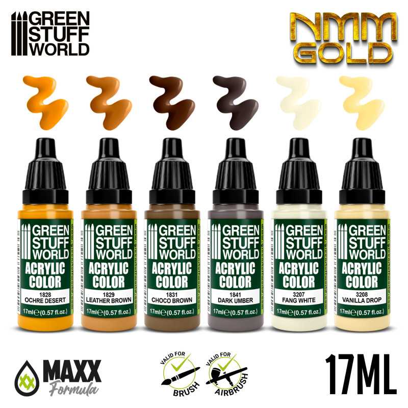 Green Stuff World Paint Set - NMM Gold