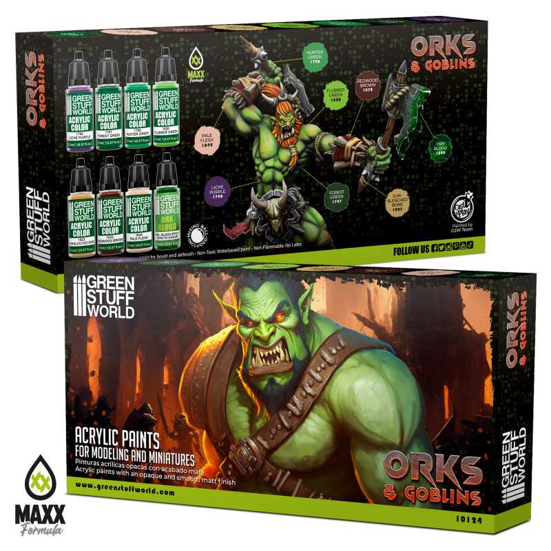 Green Stuff World Paint Set - Orks and Goblins