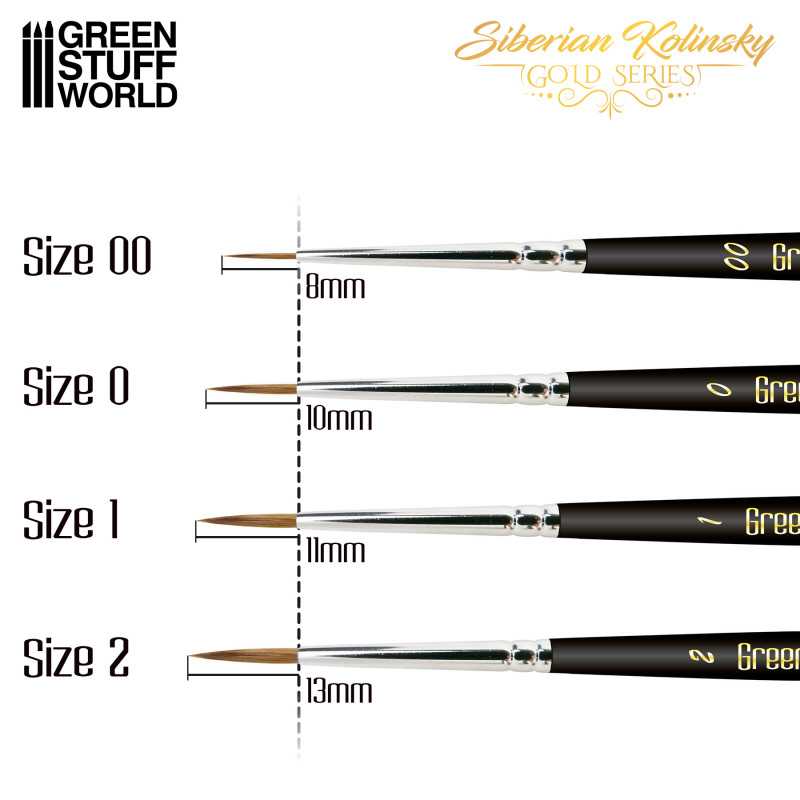 Green Stuff World: Premium Siberian Kolinsky Gold Series Paintbrush Set - 4pc