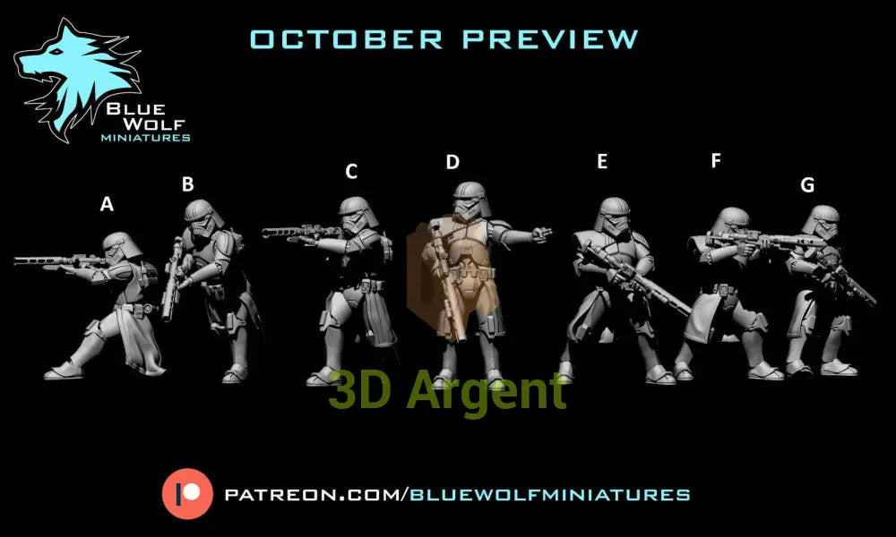 Purge Troopers Phase 2 7 Versions Star Wars Legion 3D Printed Resin BlueWolf