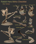 Rabbit Hero | Pin-Up Statue Fan Art Miniature Unpainted | Dinamuu3D