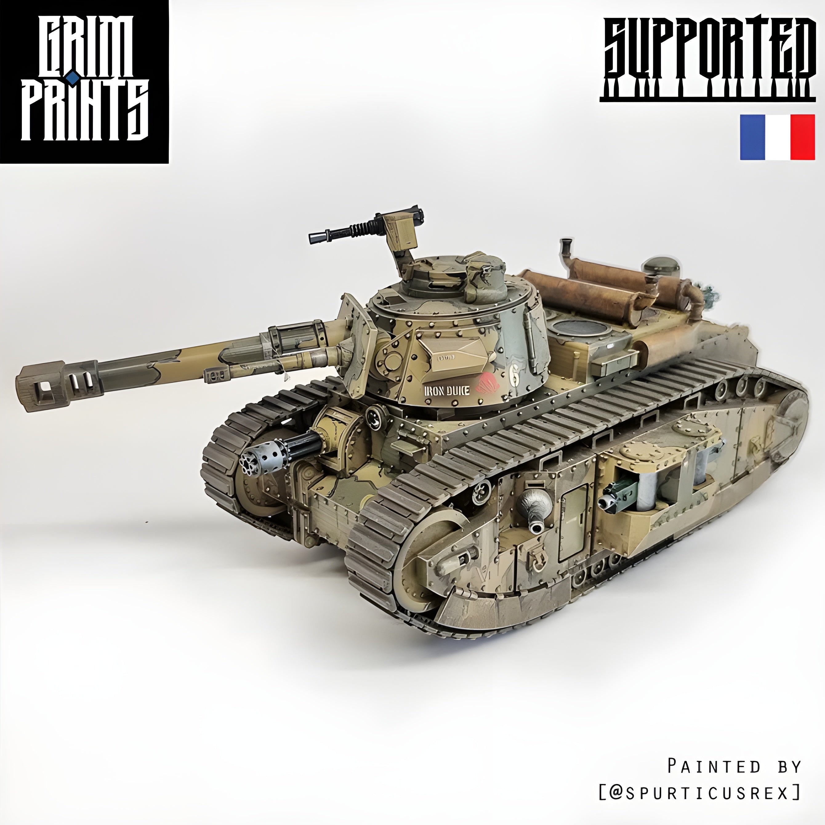 Grim Char 2C Heavy Tank | WWII inspired sci-fi battle tank for