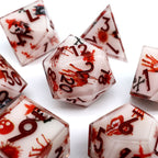 Touch of Death | Art Core Dice| 7 Piece Set