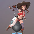 Megu Nuke Rider | Pin-Up Statue Fan Art Miniature Unpainted | Dinamuu3D