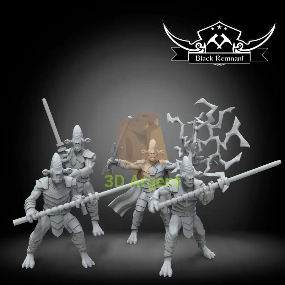 Rakata with forcesabers | Star Wars Legion Scale | 3D Printed Resin Miniature | Black Remnant Miniatures | 12K High Detail