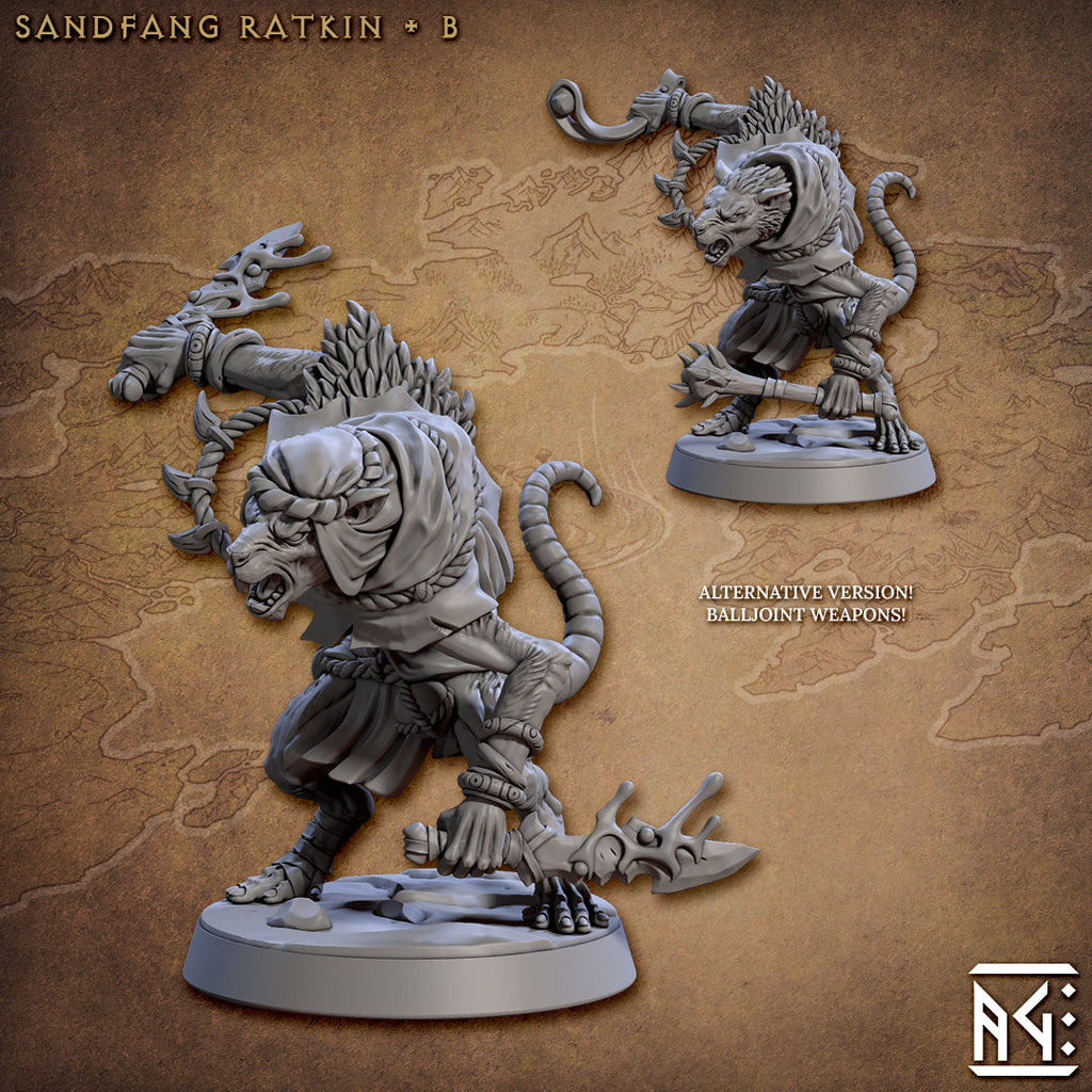 Ratkin Miniatures | Sandfang Ratkin | Fantasy D&D Miniature | Artisan Guild