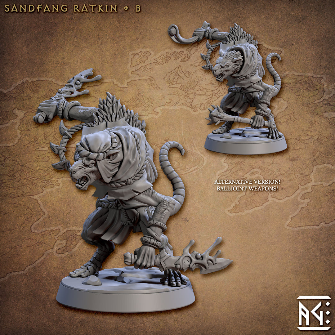 Ratkin Miniatures | Sandfang Ratkin | Fantasy D&D Miniature | Artisan Guild