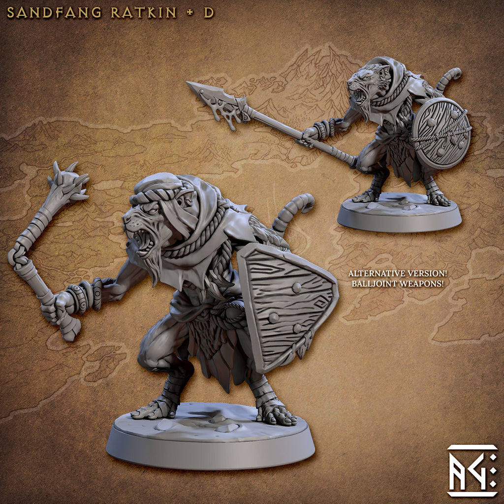 Ratkin Miniatures | Sandfang Ratkin | Fantasy D&D Miniature | Artisan Guild