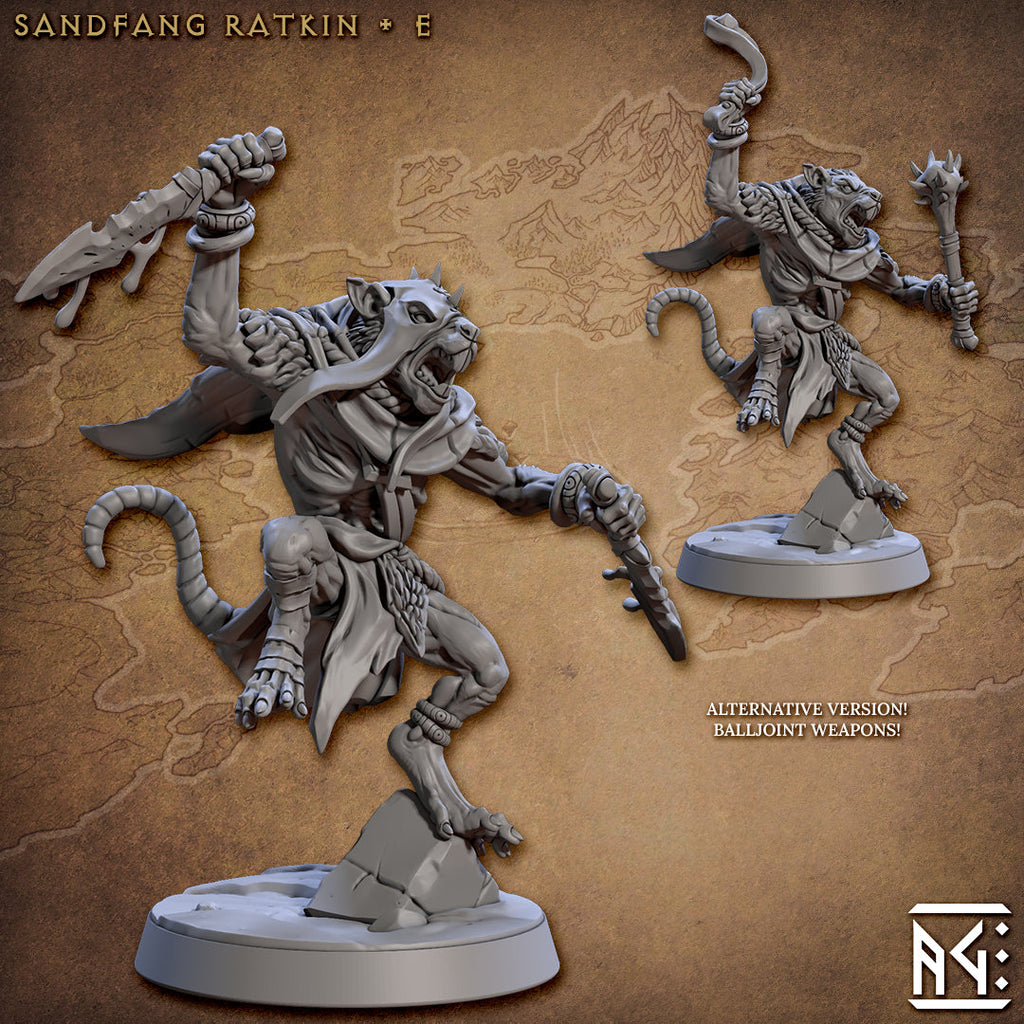 Ratkin Miniatures | Sandfang Ratkin | Fantasy D&D Miniature | Artisan Guild