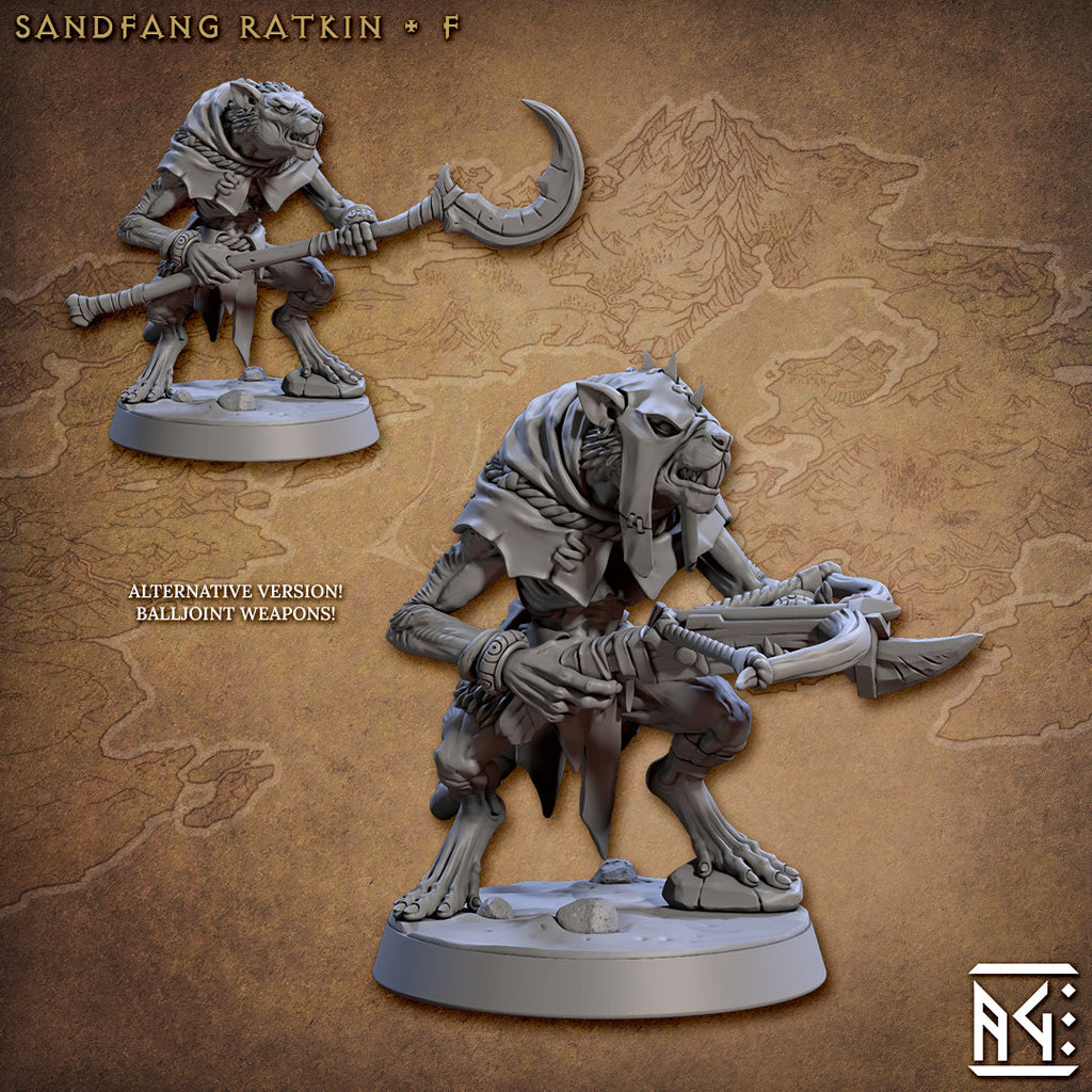 Ratkin Miniatures | Sandfang Ratkin | Fantasy D&D Miniature | Artisan Guild