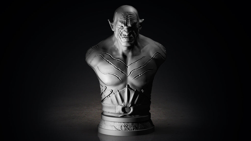 Azog the Defiler Bust Resin Statue Orc Chieftain Figure Unpainted 149mm Fotis Mint